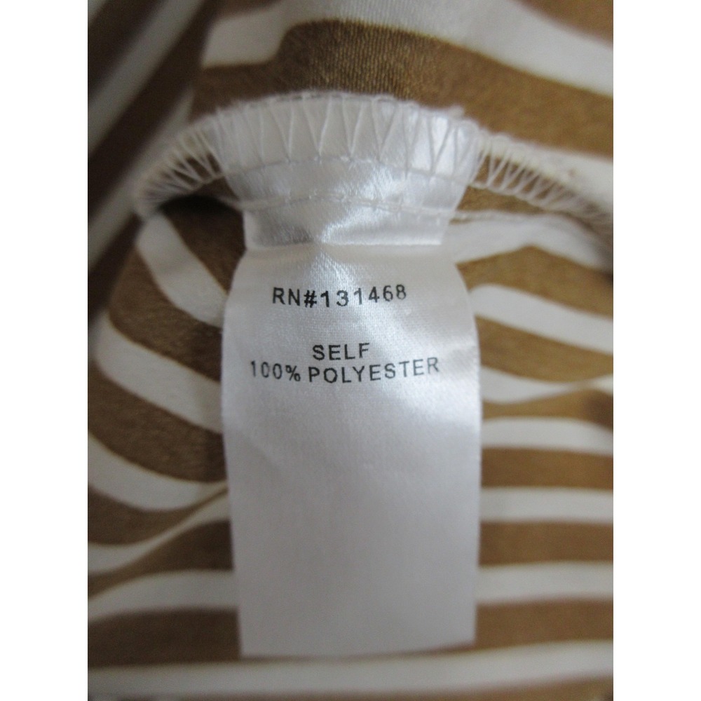 VICI Stripe Shirt Dress Women S Brown White Neutral Relaxed Capsule Quiet Luxury - Picture 12 of 16